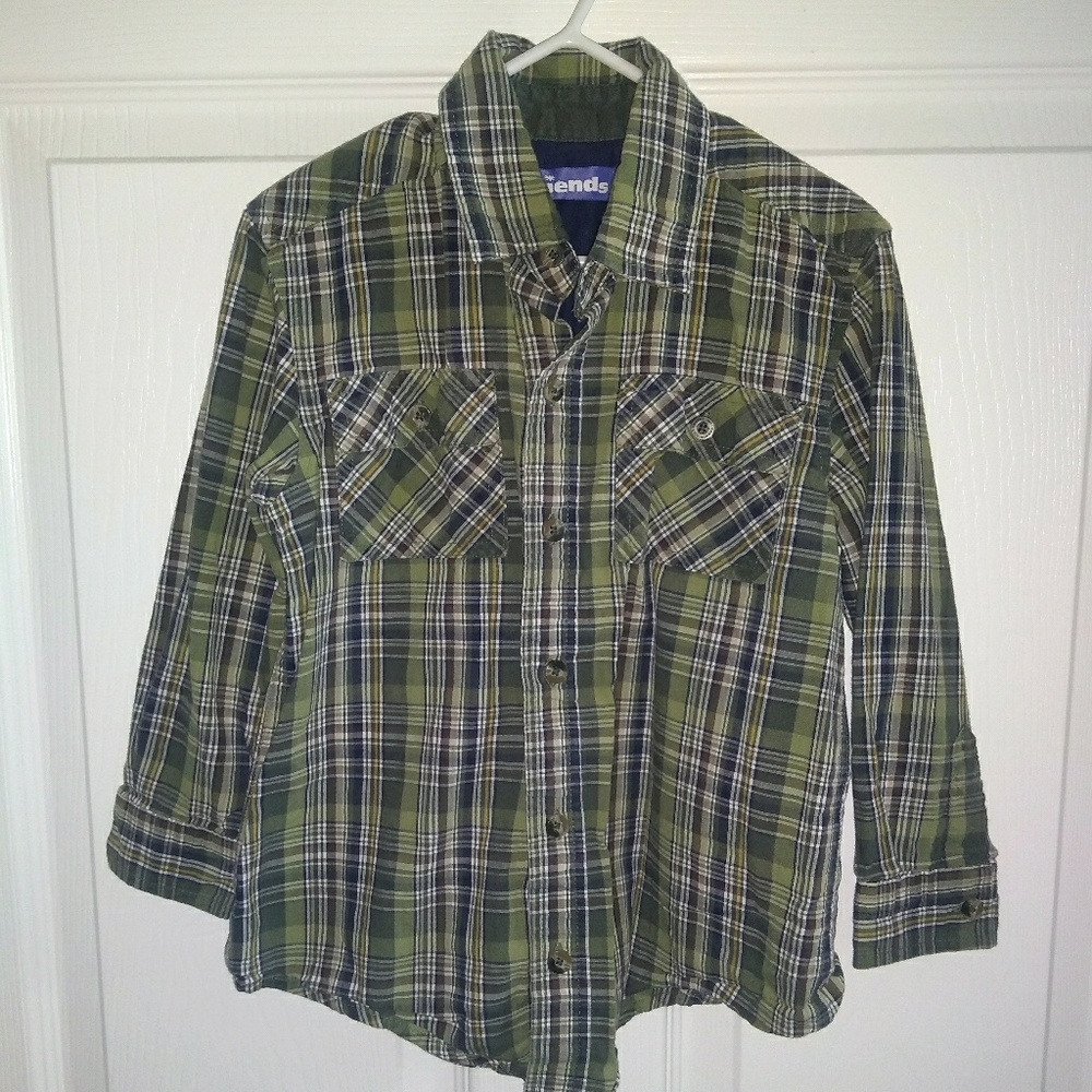Plaid button down cotton shirt